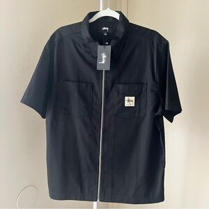 Stussy Full Zip Work Shirt Black Size L NWT